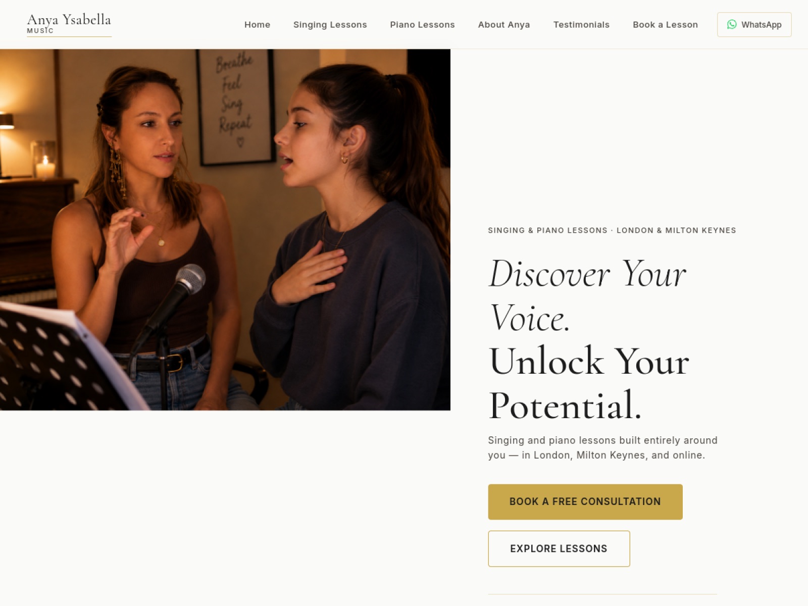 Anya Ysabella Music website built with EthentaFLOW