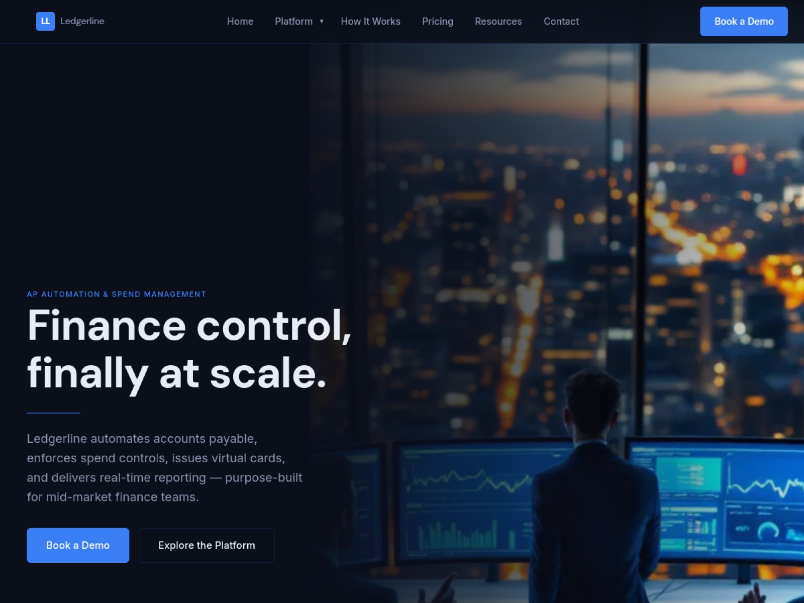 Ledgerline Fintech website built with EthentaFLOW